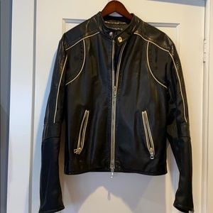 Kenneth Cole- New York Leather Nylon Jacket